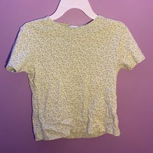 green cropped top